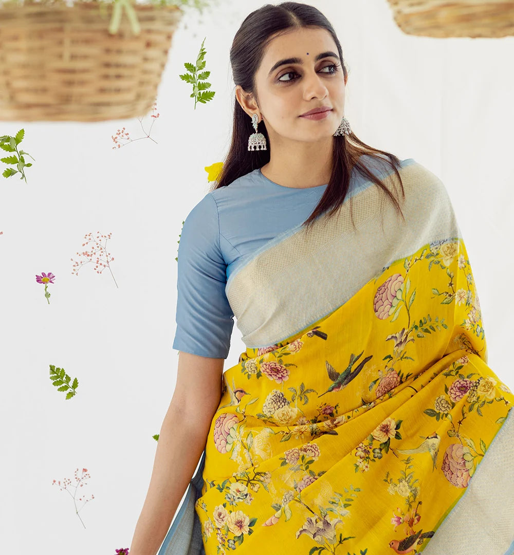 The Exotic Blend - Linen Kanchipurams