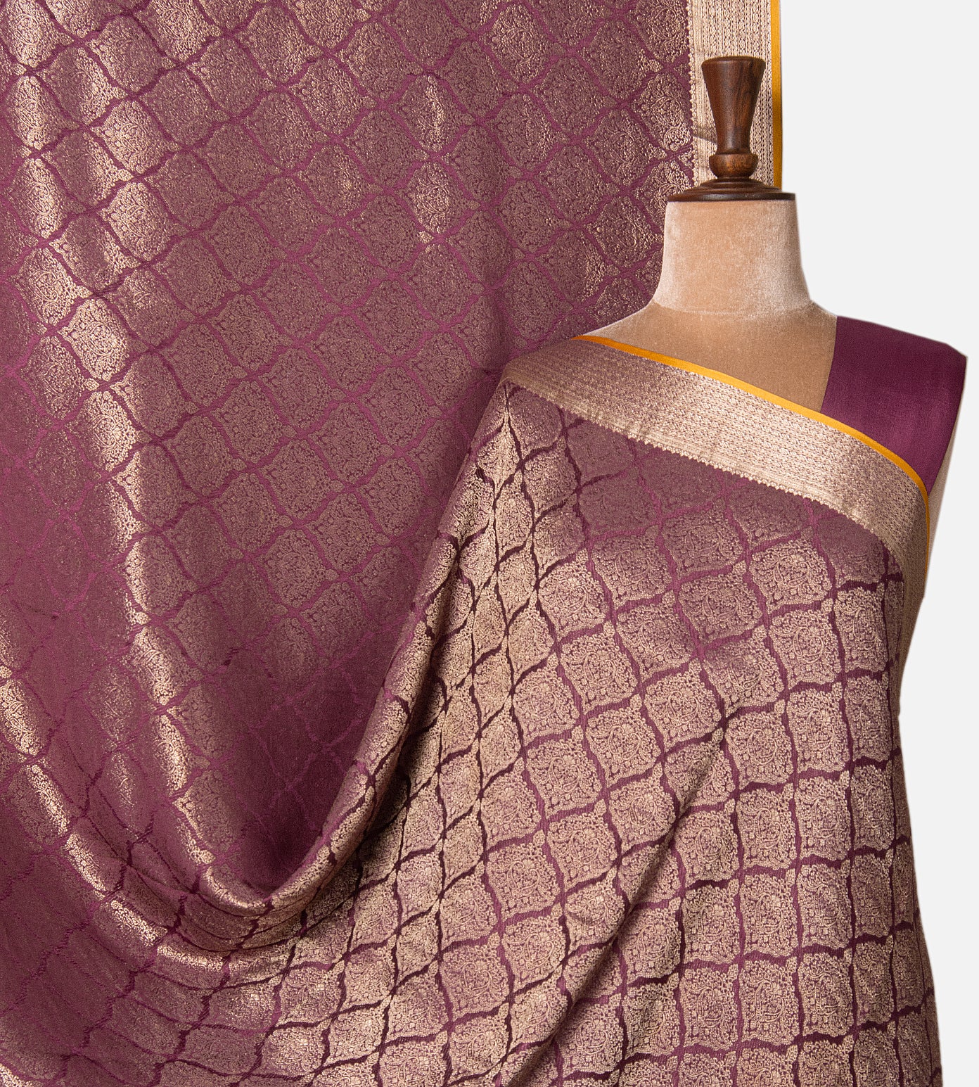 Deep Pink Banarasi Crepe Saree