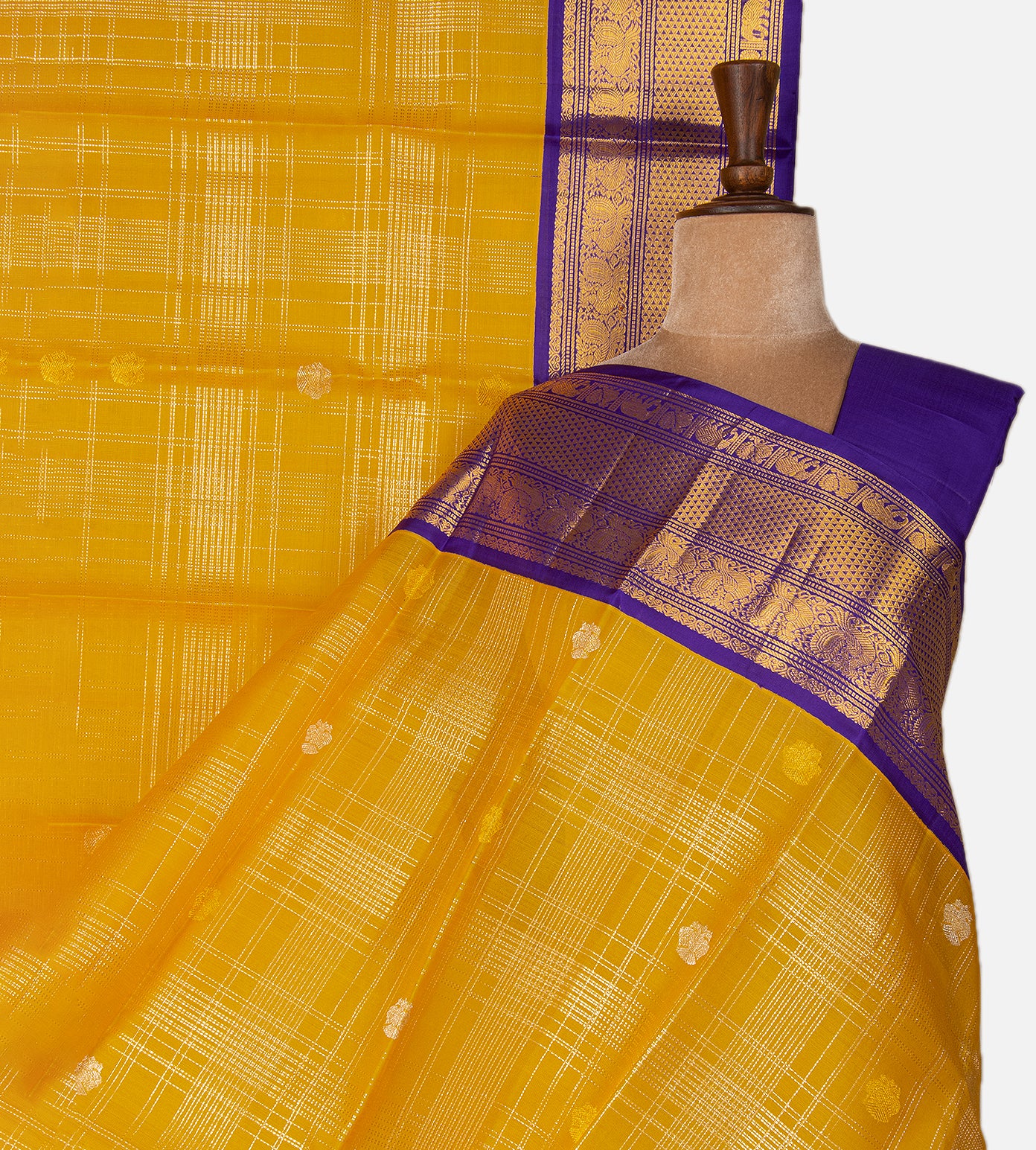 Yellow Kanchipuram Silk Saree
