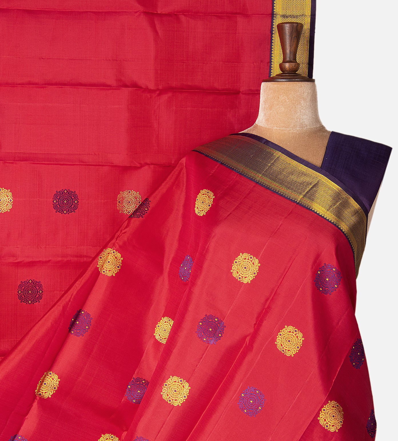 Crimson Red Kanchipuram Silk Saree