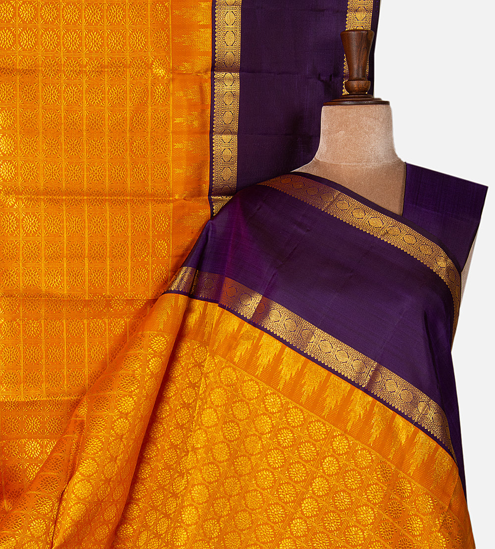 Orange Kanchipuram Silk Saree