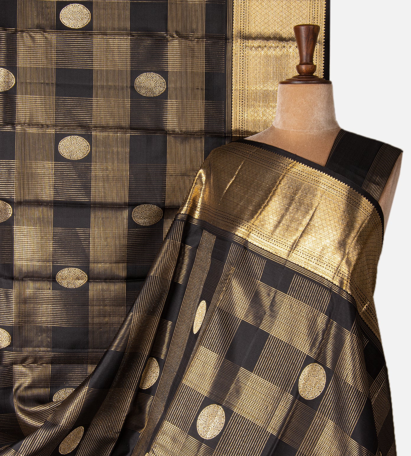 Black Kanchipuram Silk Saree