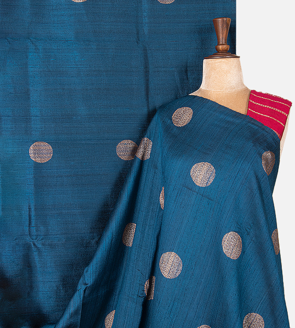 Blue Banarasi Tussar Saree
