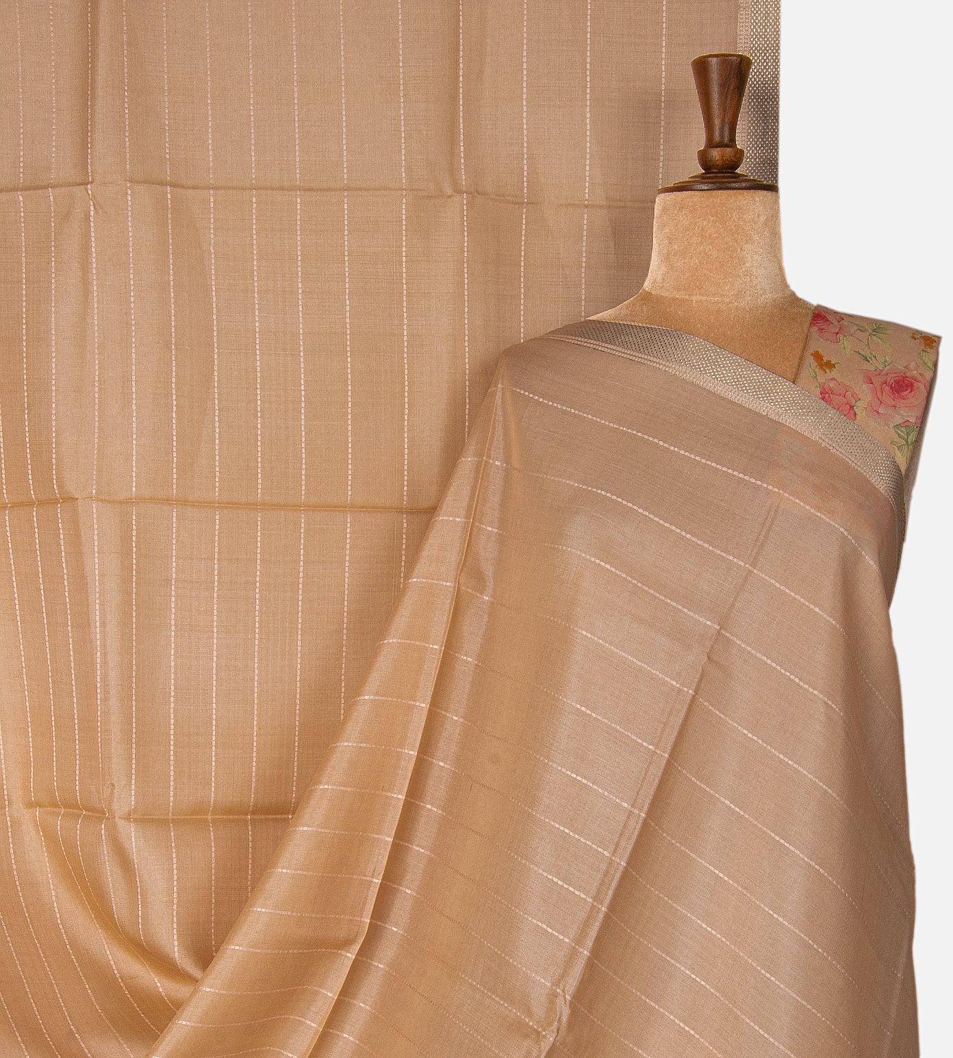 Peach Tussar Saree