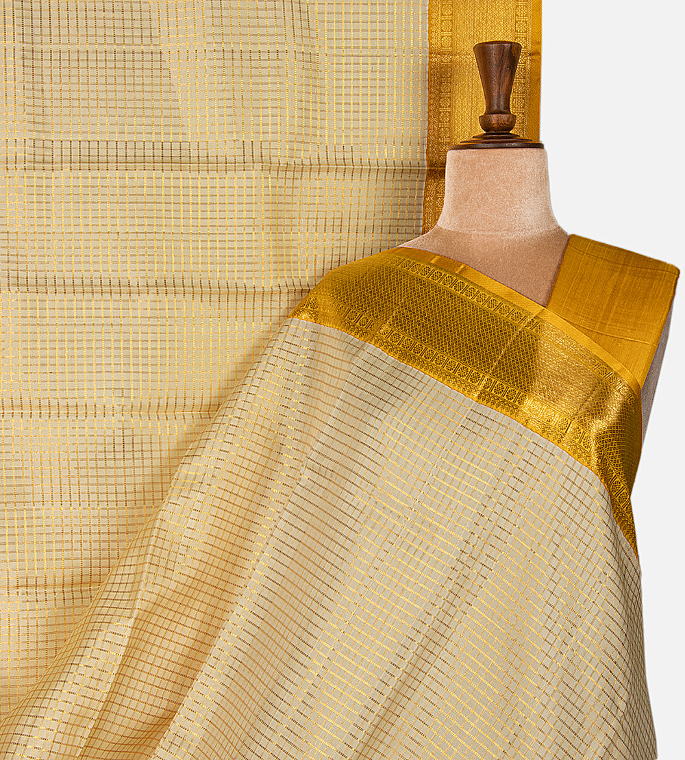 Light Beige Kanchipuram Silk Saree