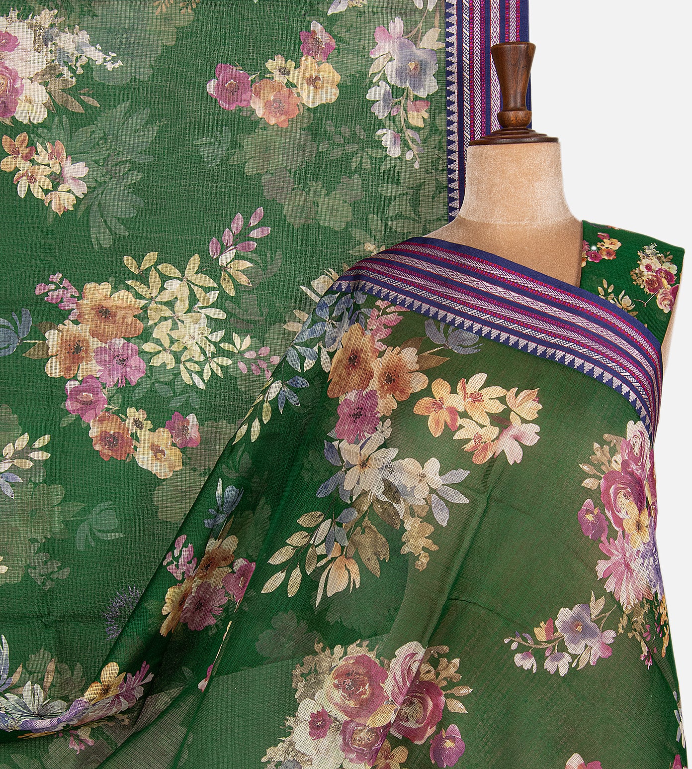 Green Kota Cotton Saree