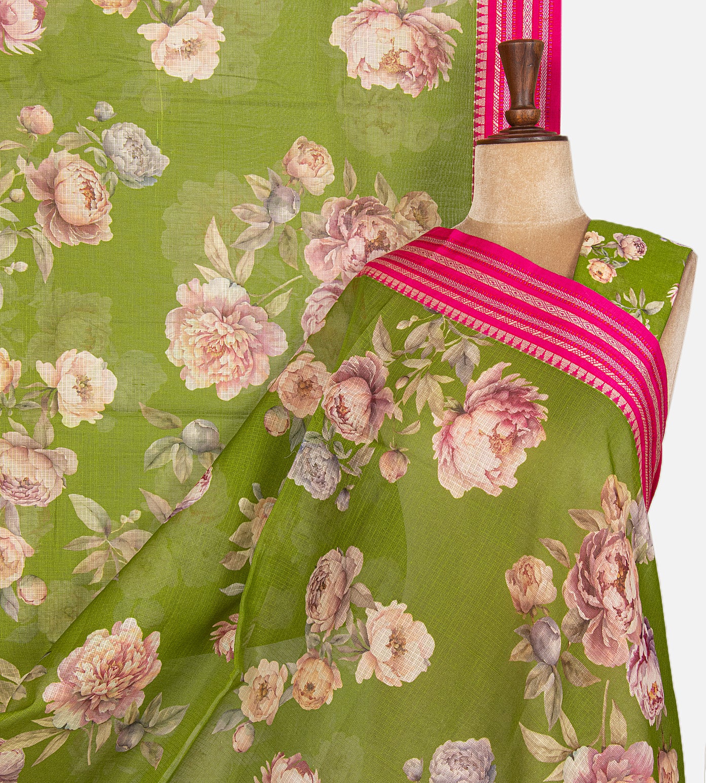 Green Kota Cotton Saree
