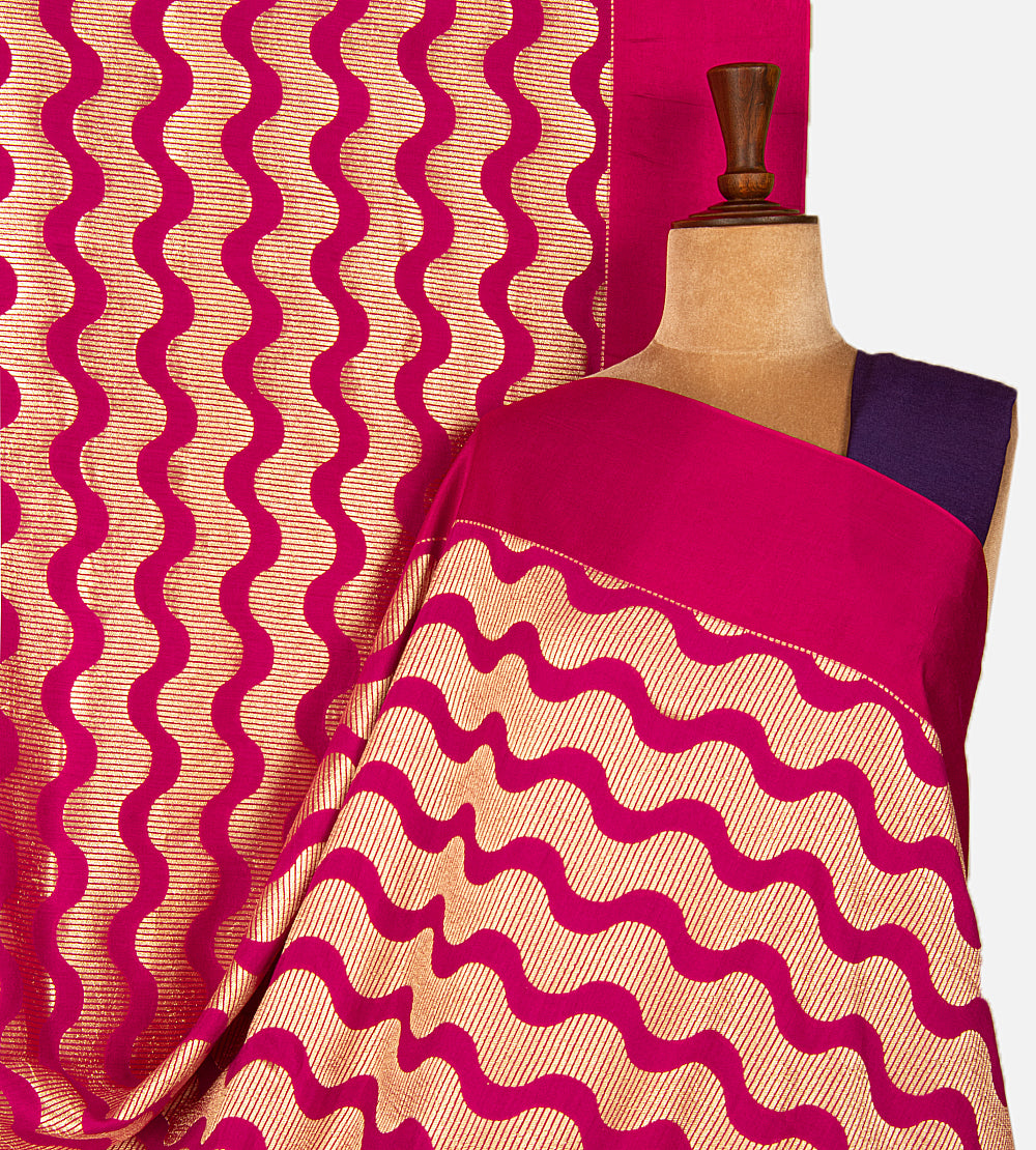 Pink Banarasi Tussar Georgette Saree