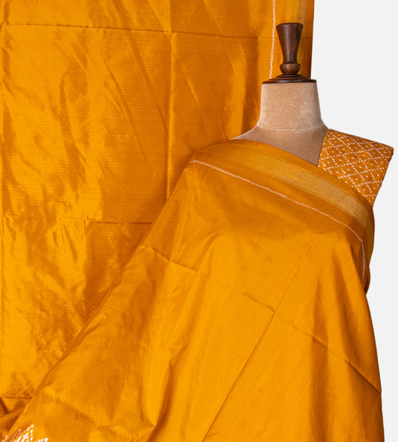 Yellow Ikkat Silk Saree