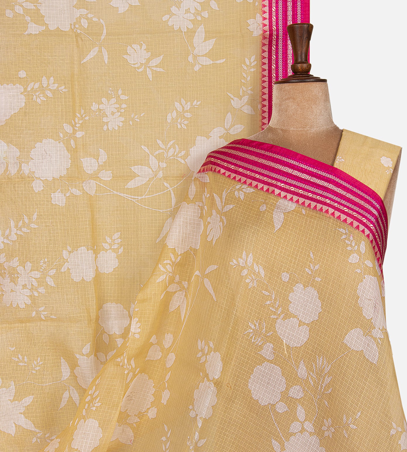 Light Yellow Kota Cotton Saree