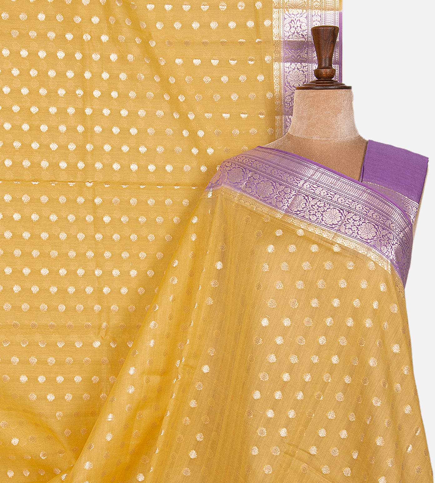 Yellow Chanderi Cotton Saree