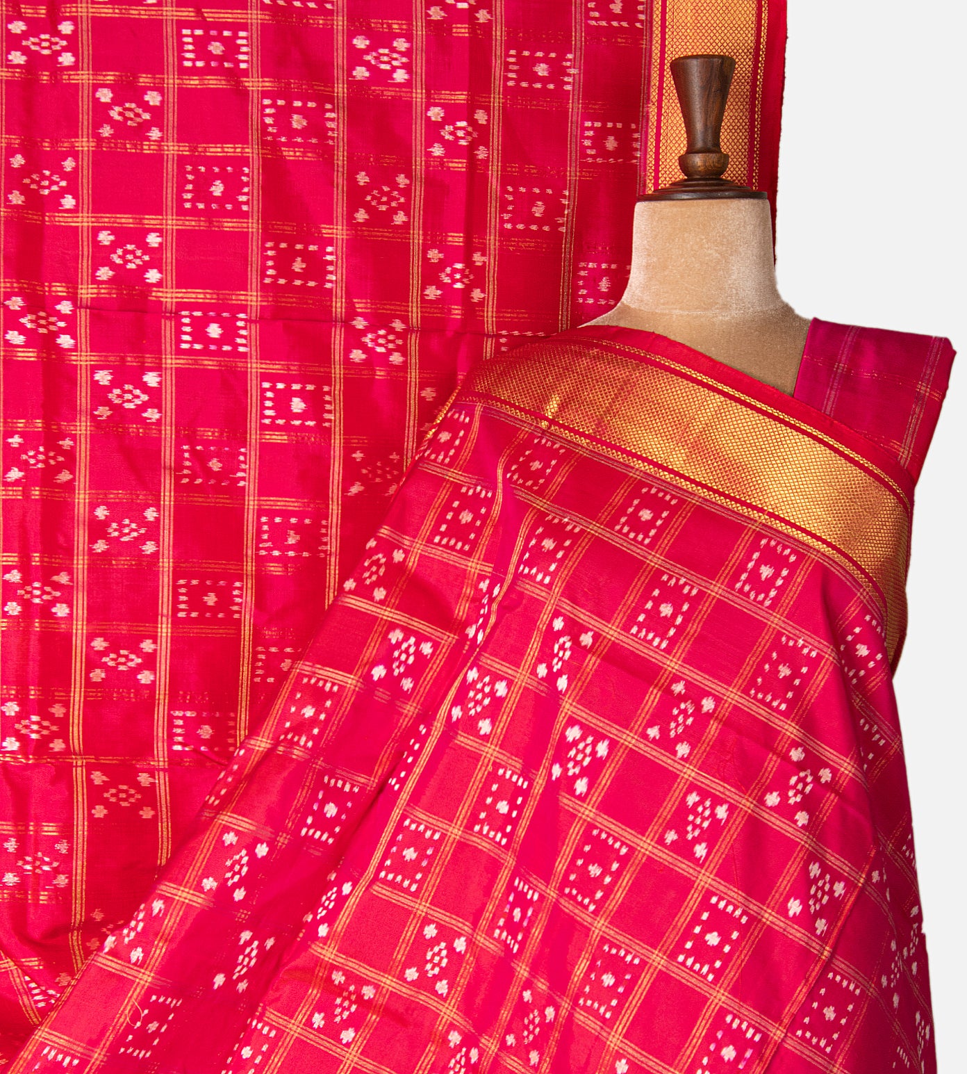 Pink Ikkat Silk Saree