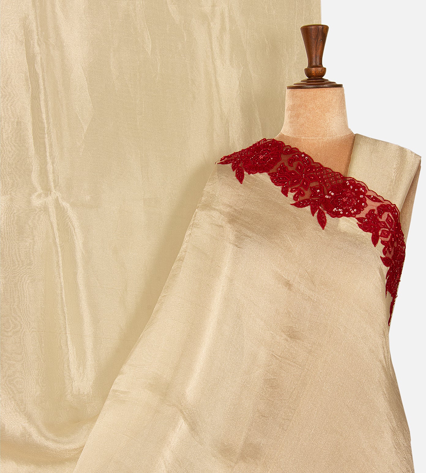 Creme Tissue Organza Saree