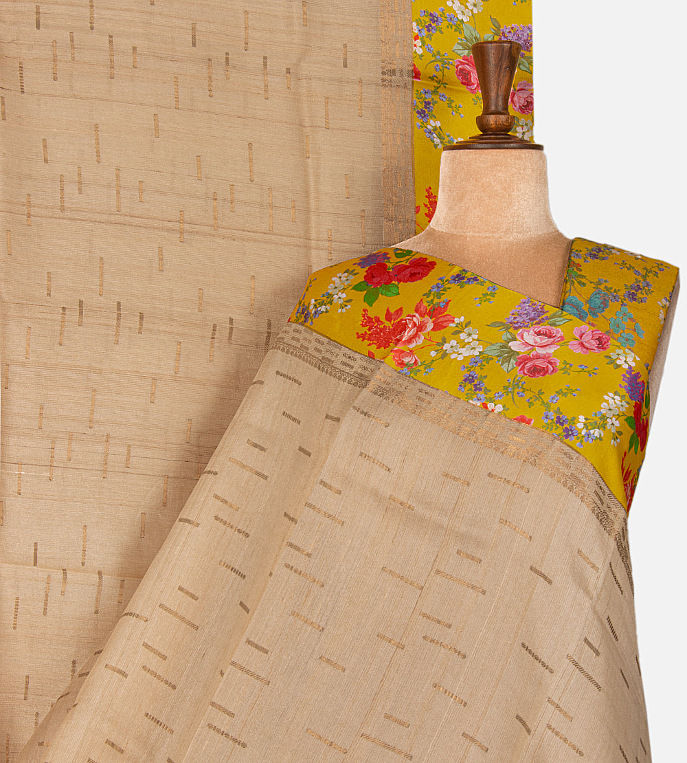 Beige Tussar Saree