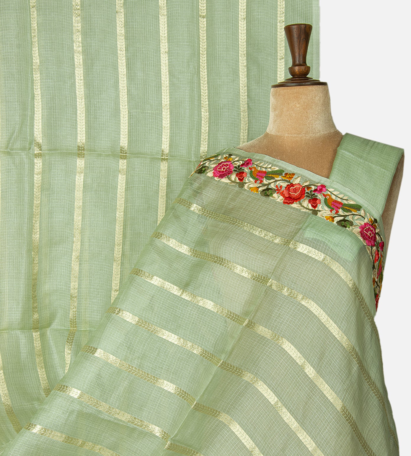 Pastel Green Kota Silk Saree