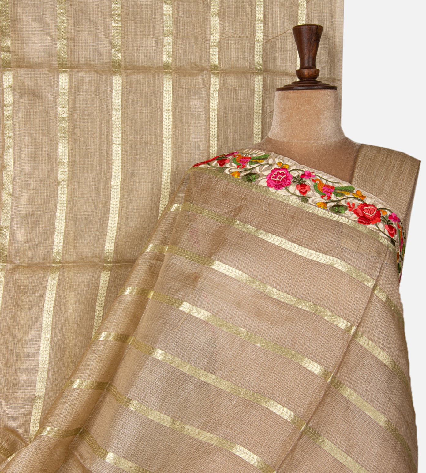 Beige Kota Silk Saree