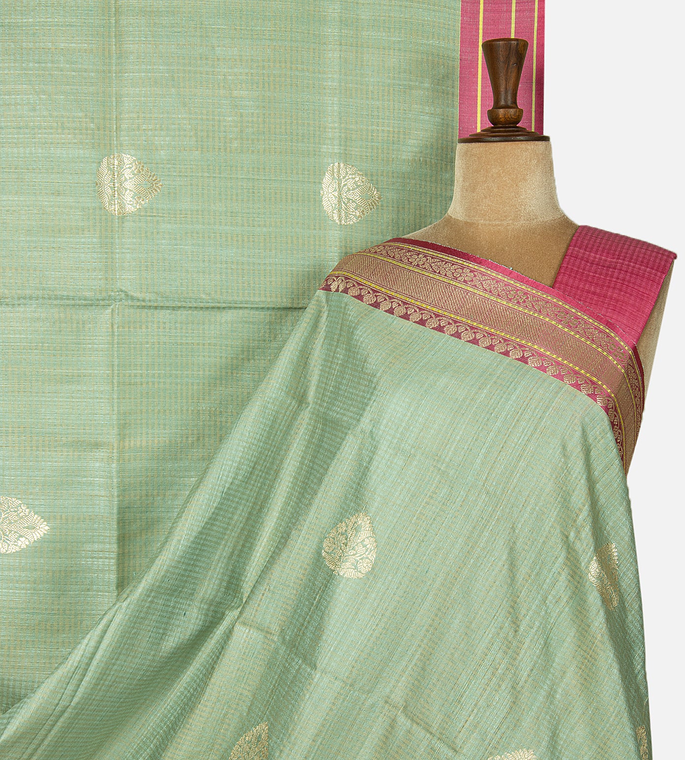 Pastel Green Banarasi Tussar Saree