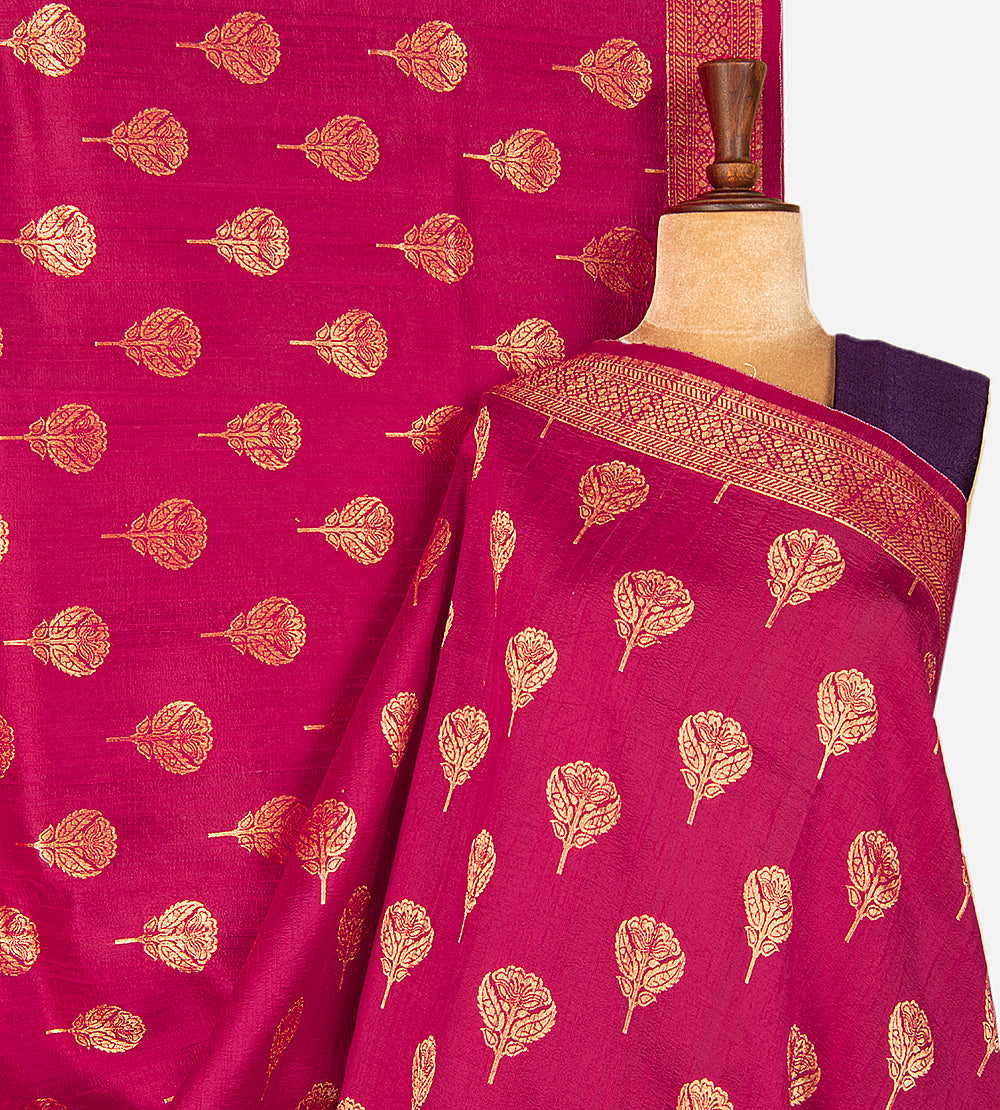 Pink Banarasi Tussar Saree