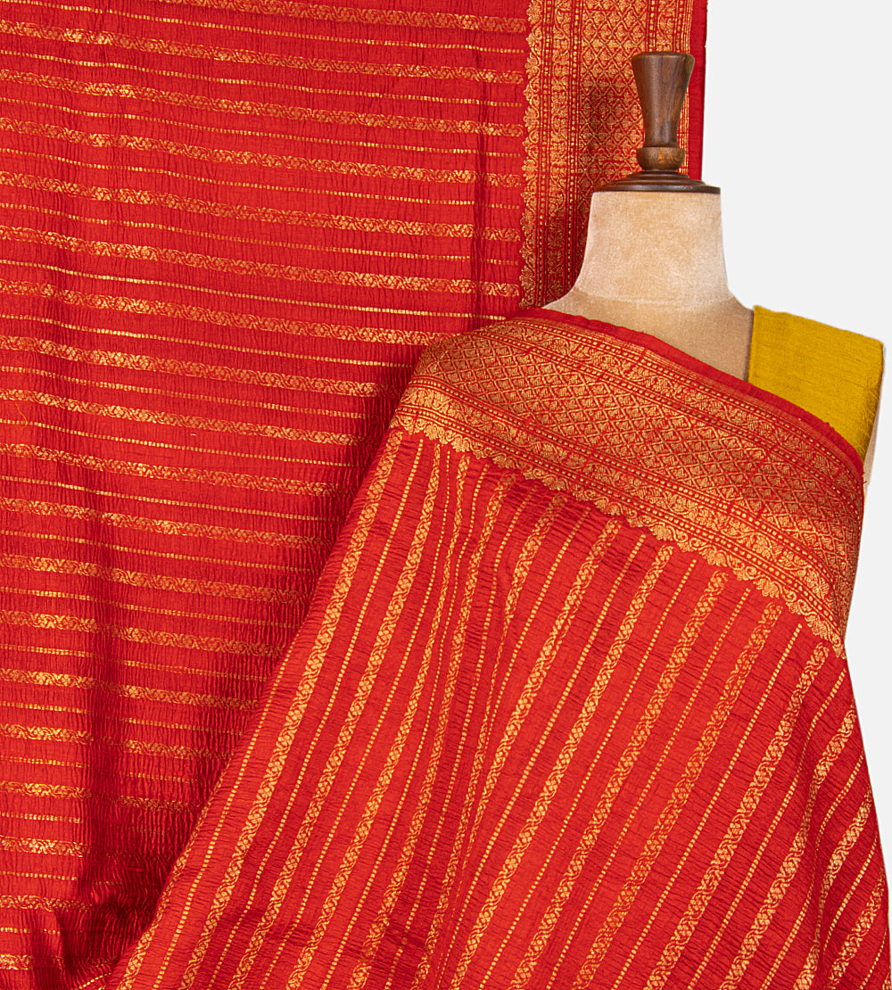 Red Banarasi Tussar Saree