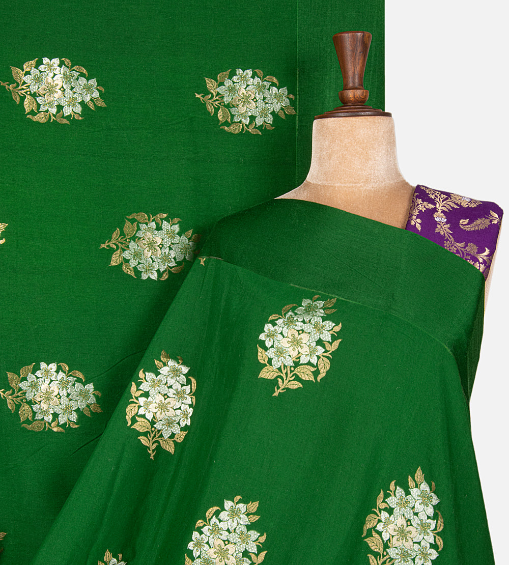 Green Banarasi Tussar Georgette Saree