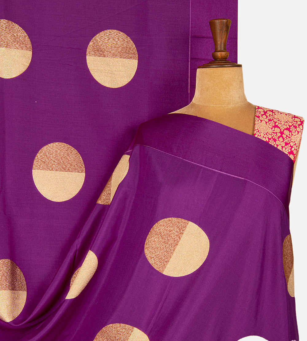 Purple Banarasi Tussar Georgette Saree