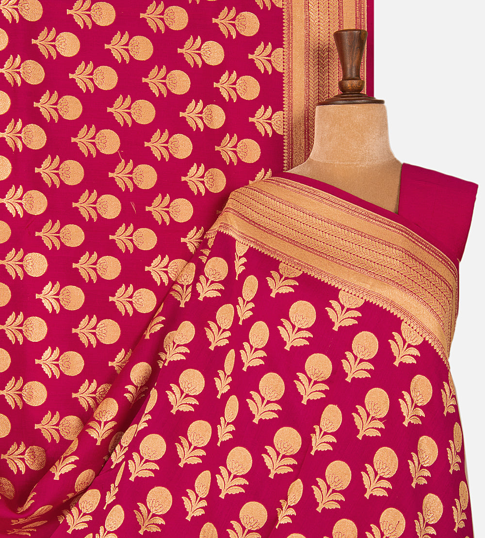 Pink Banarasi Tussar Saree