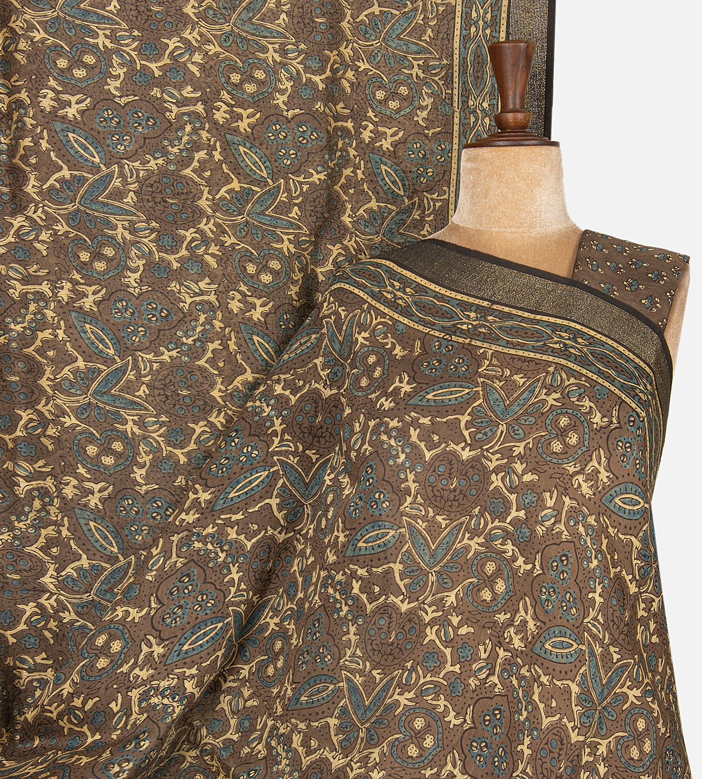 Brown Linen Saree