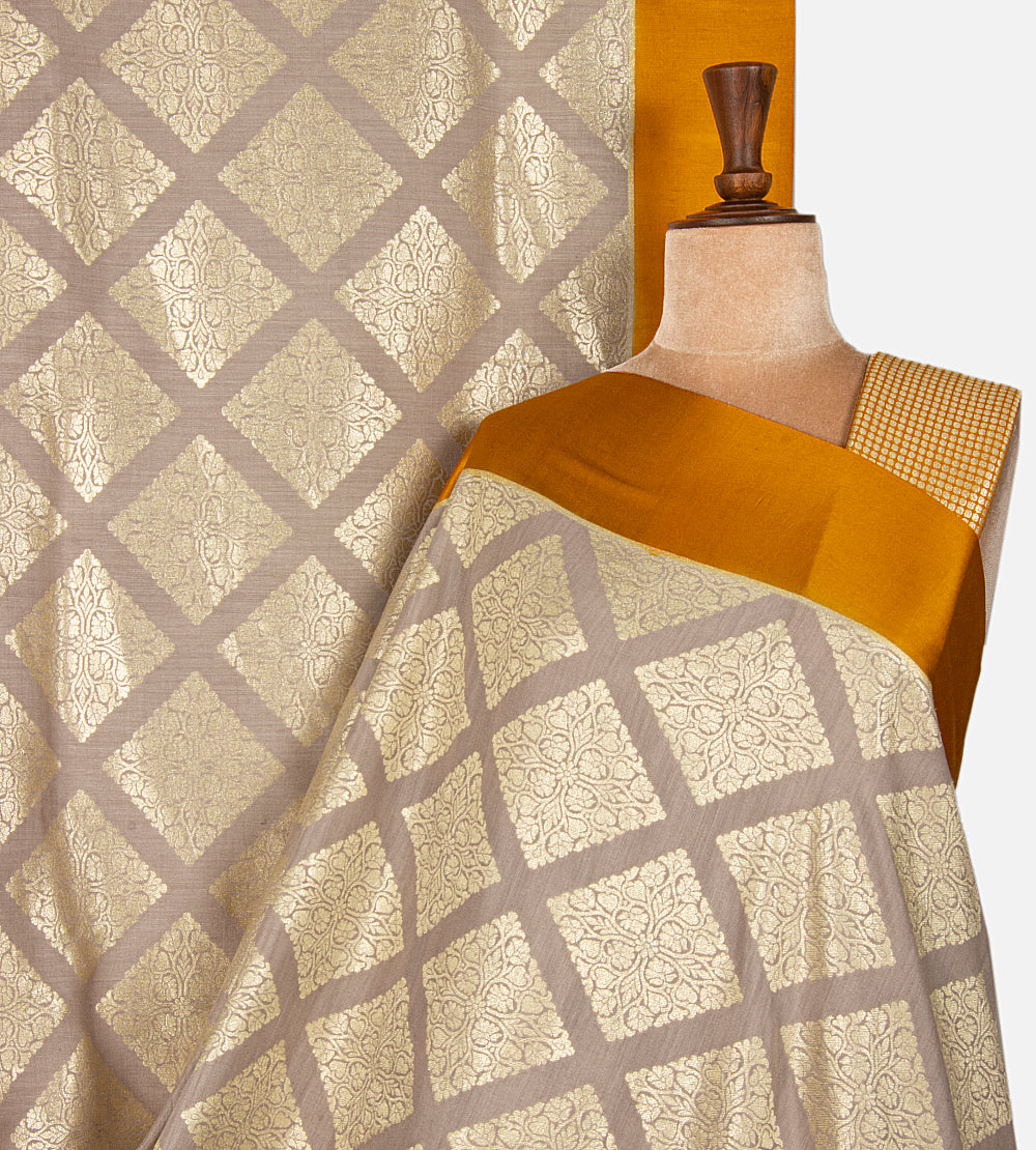 Beige Banarasi Tussar Georgette Saree