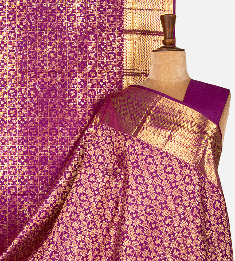 Purple Kanchipuram Silk Saree