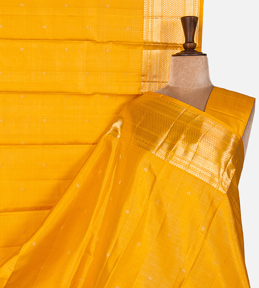 Yellow Kanchipuram Silk Saree