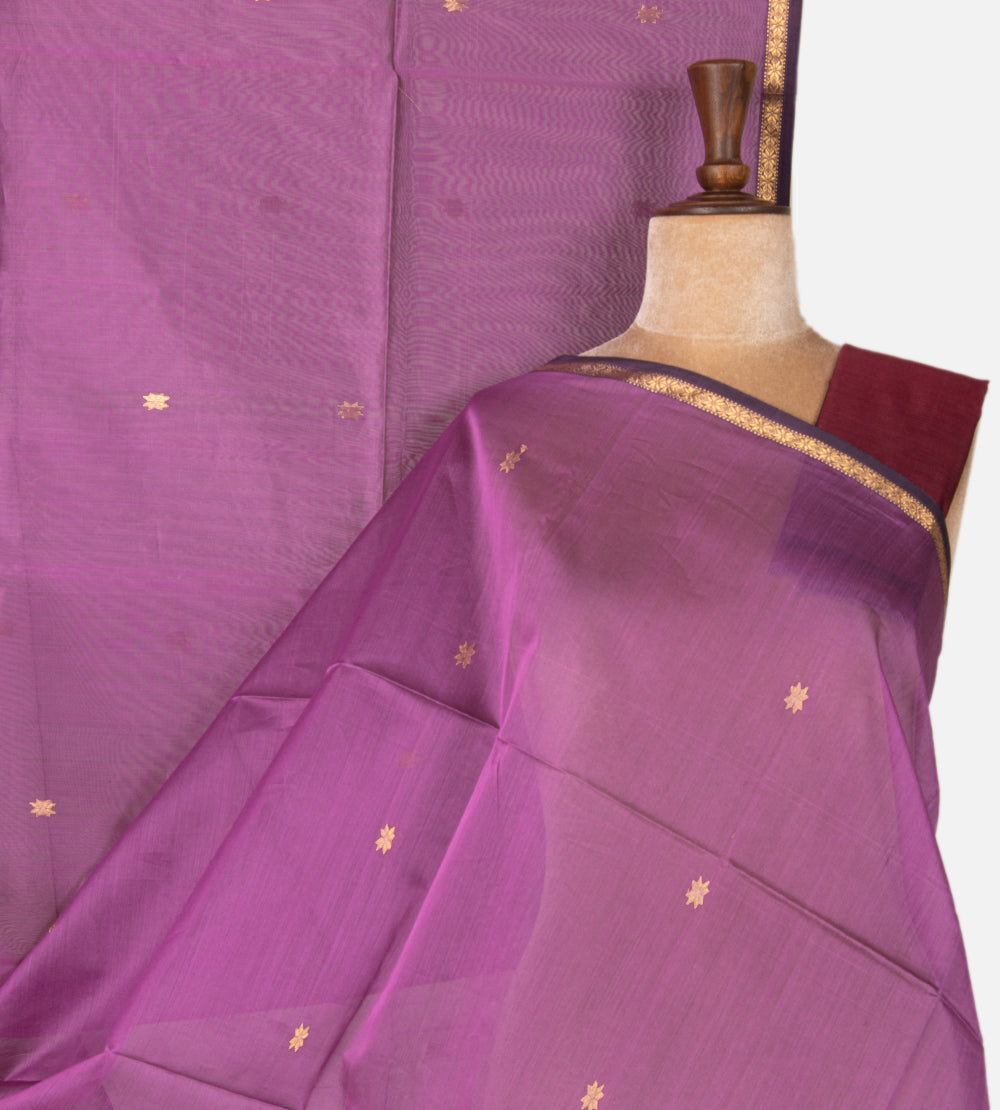 Orchid Purple Maheshwari Cotton Saree