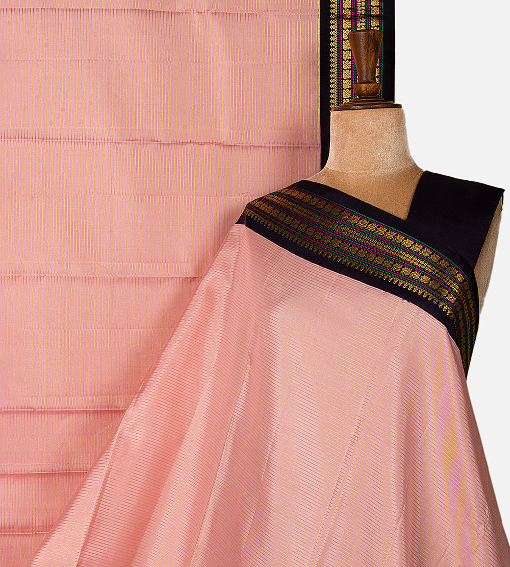 Peach Kanchipuram Silk Saree