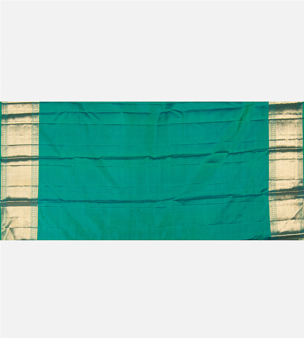 Peacock Blue Kanchipuram Silk Saree