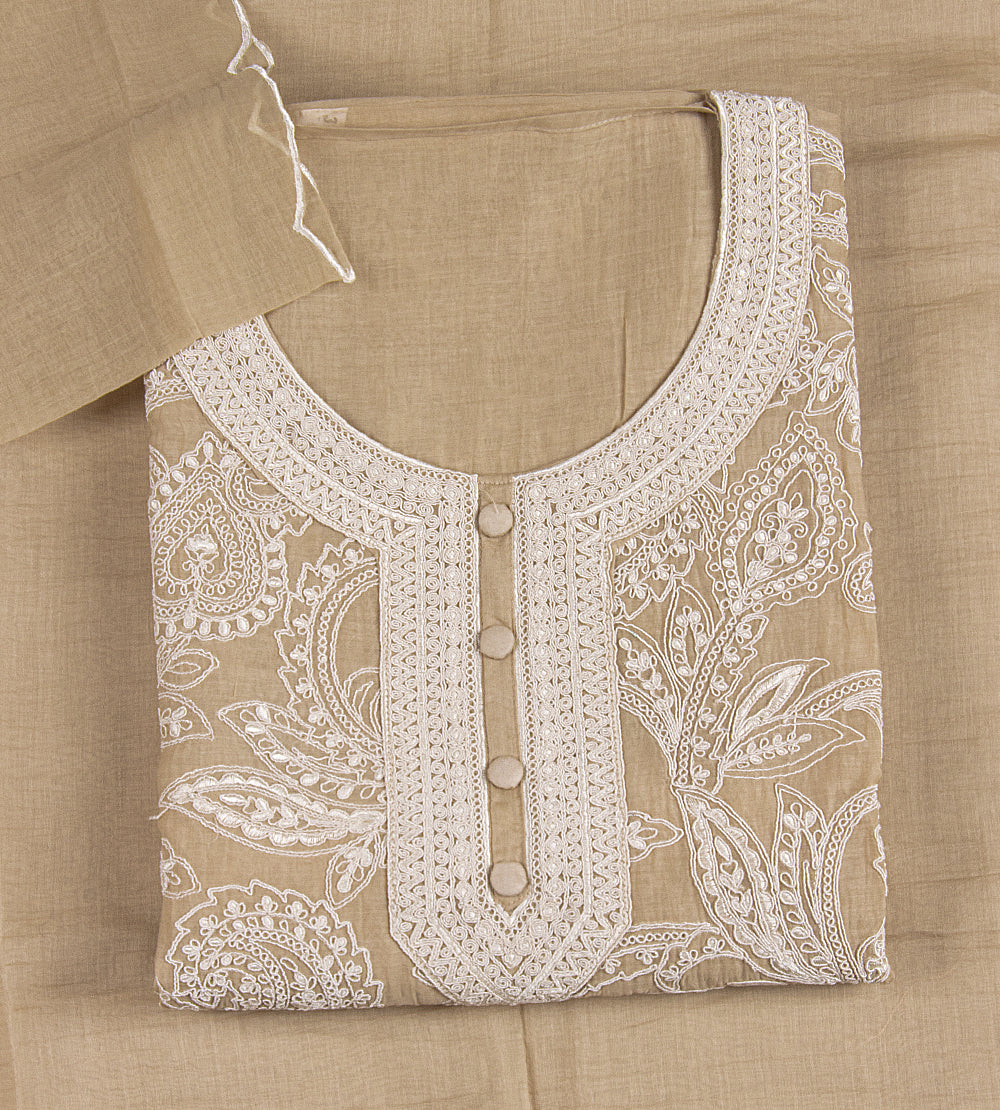 Light Beige Mul Cotton Salwar