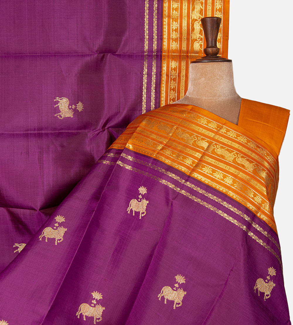Purple Kanchipuram Silk Saree