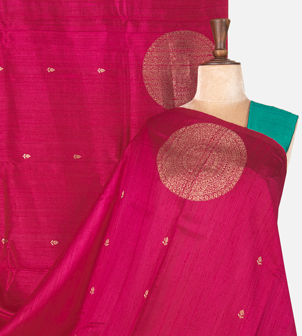 Pink Banarasi Tussar Saree