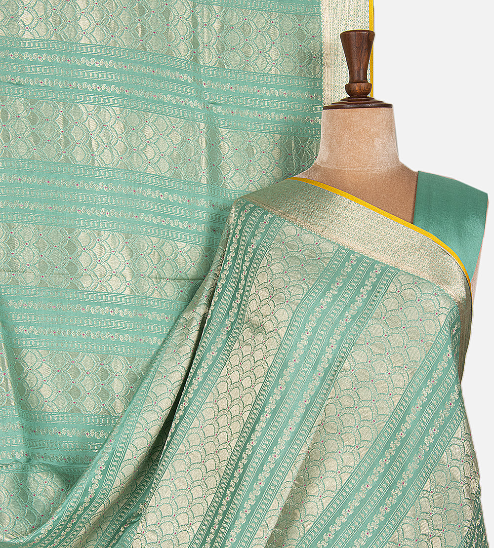 Blue Banarasi Crepe Saree
