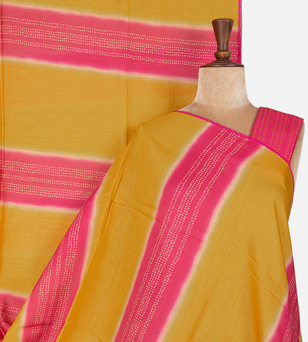 Yellow Moonga Tussar Saree