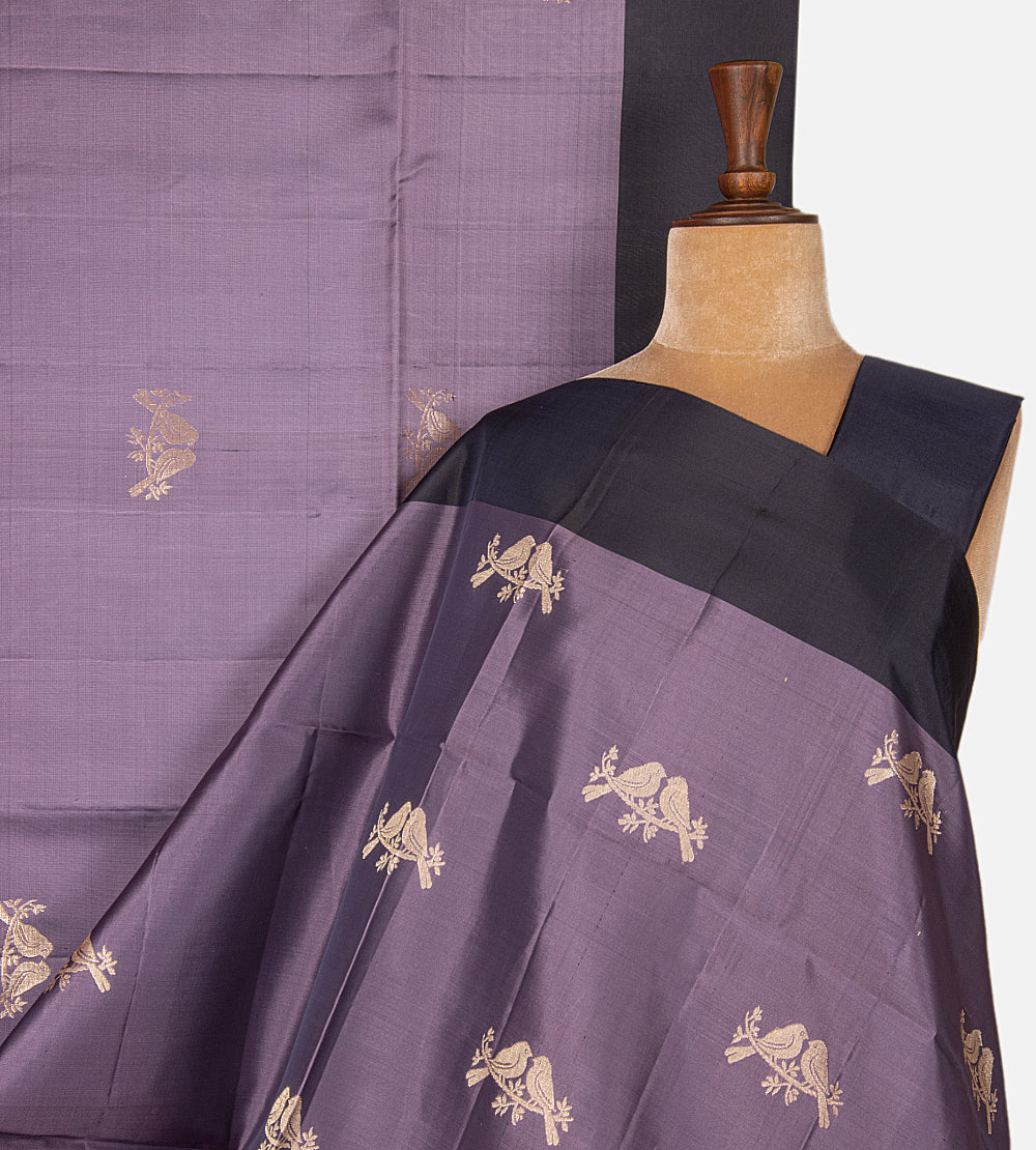 Aubergine Purple Soft Silk Saree