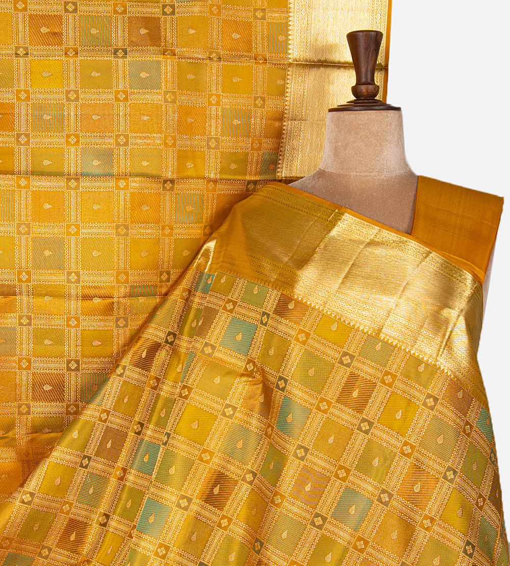 Yellow Kanchipuram Silk Saree