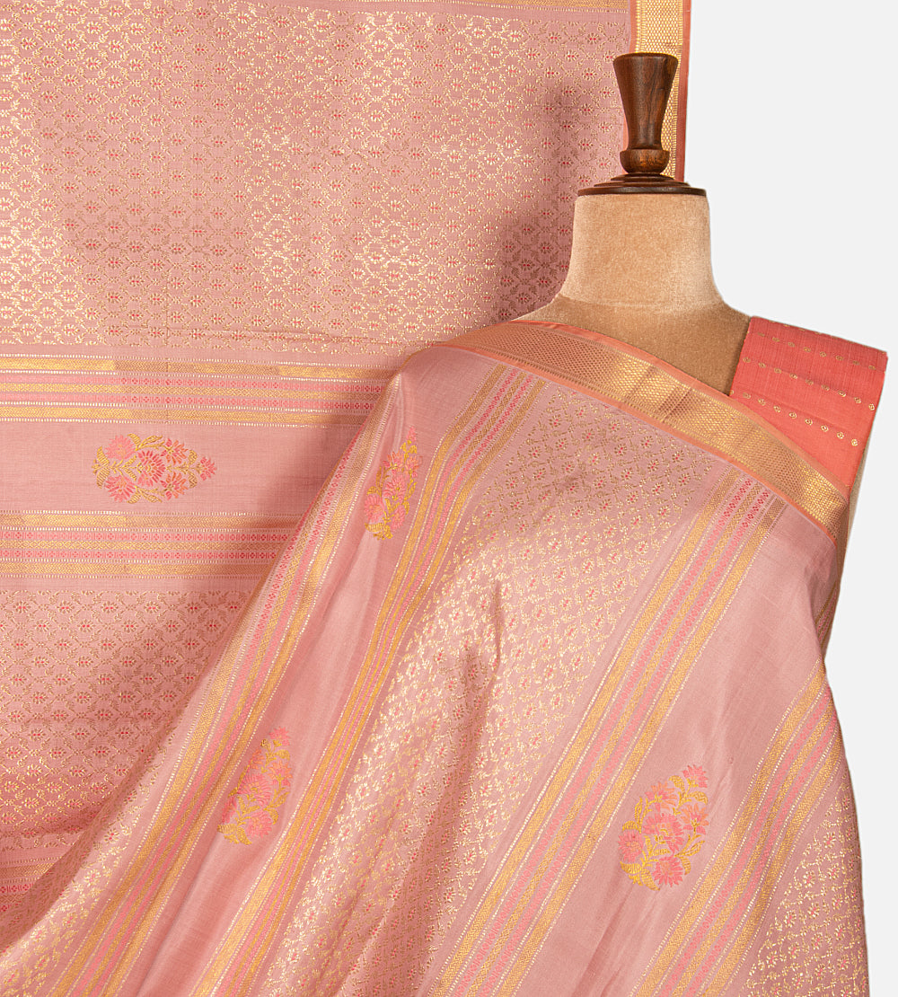 Light Pink Kanchipuram Silk Saree