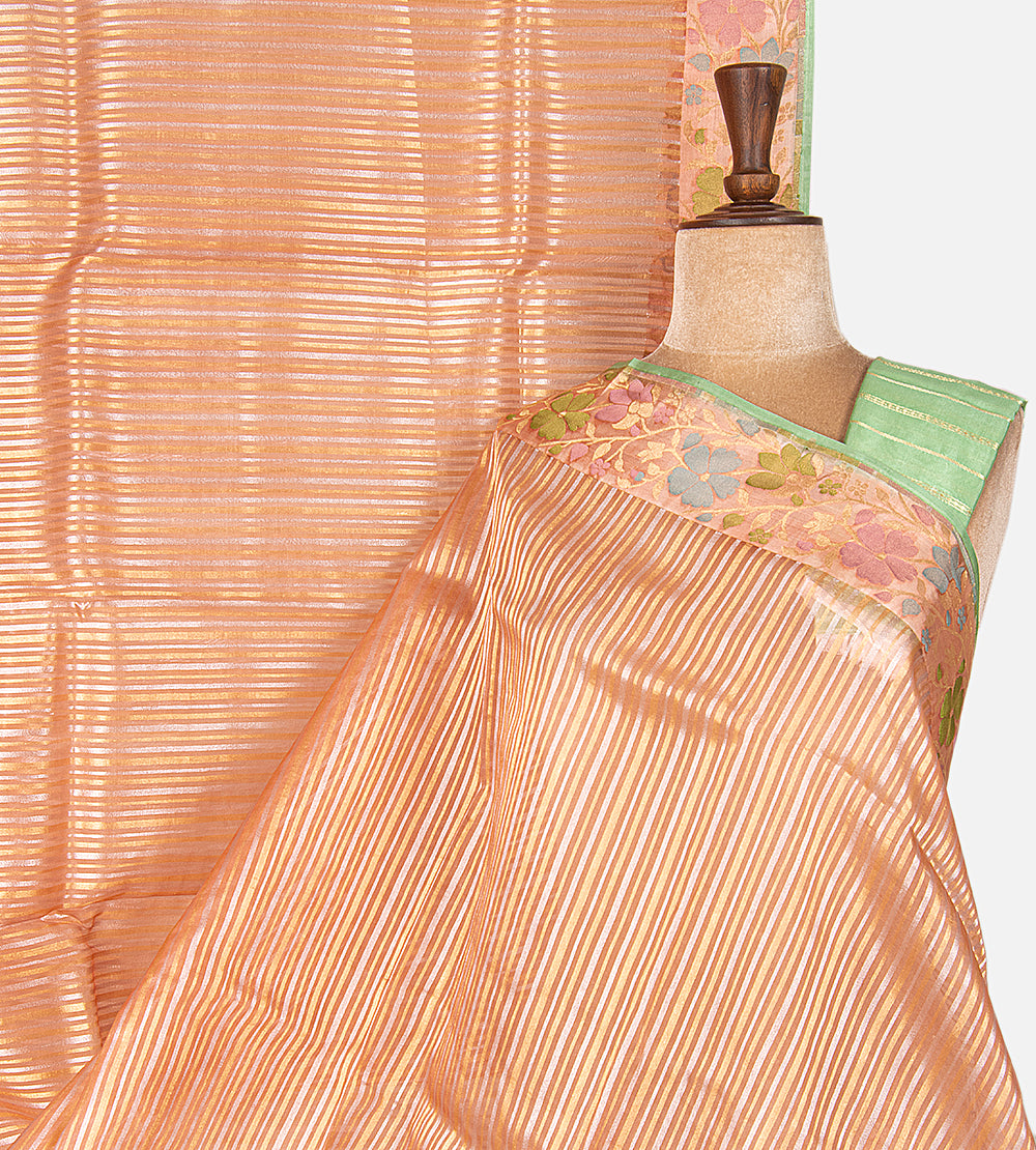 Peach Organza Saree