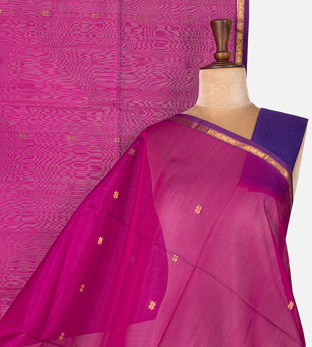 Purple Maheshwari Cotton Saree