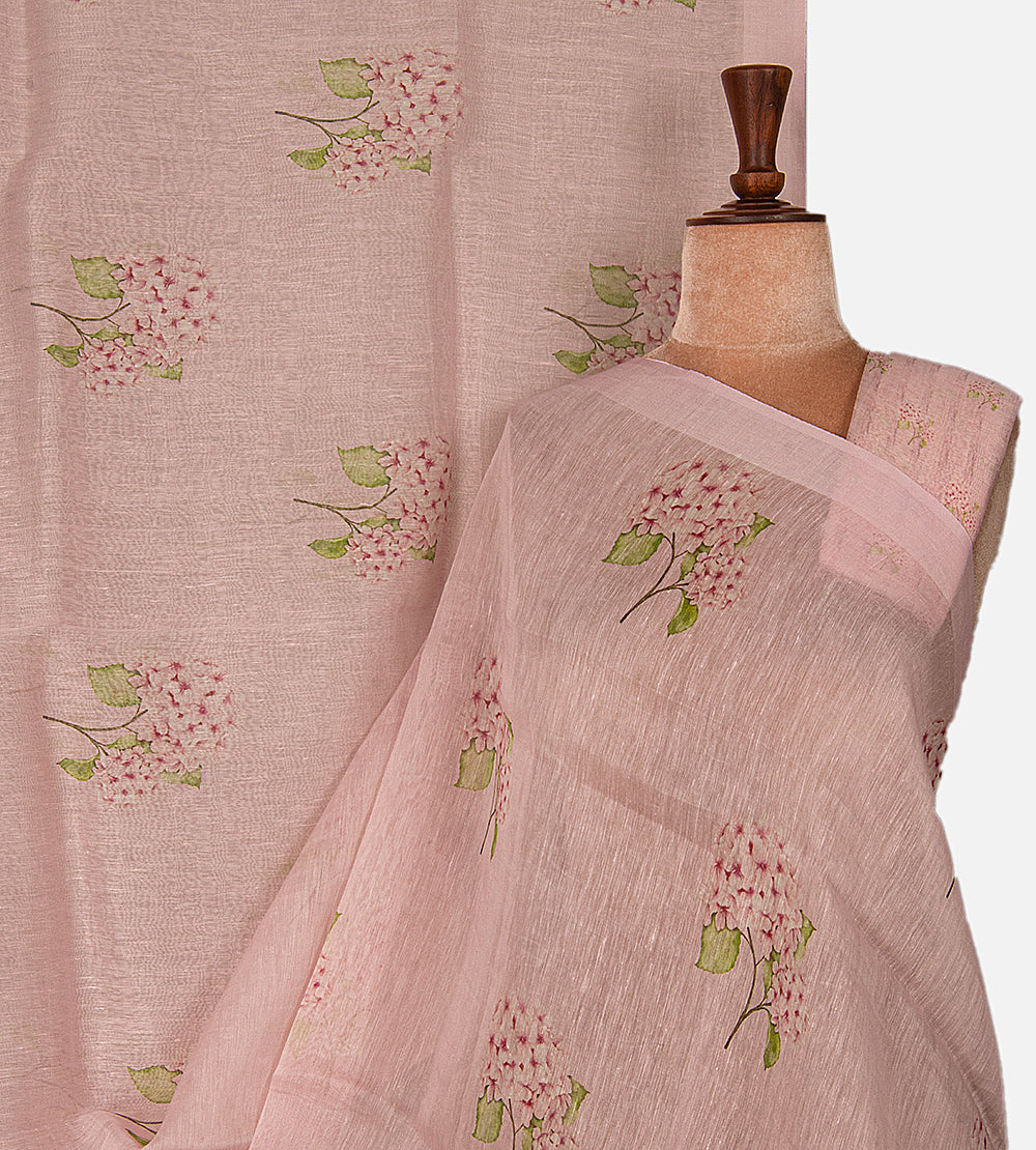 Light Pink Linen Saree