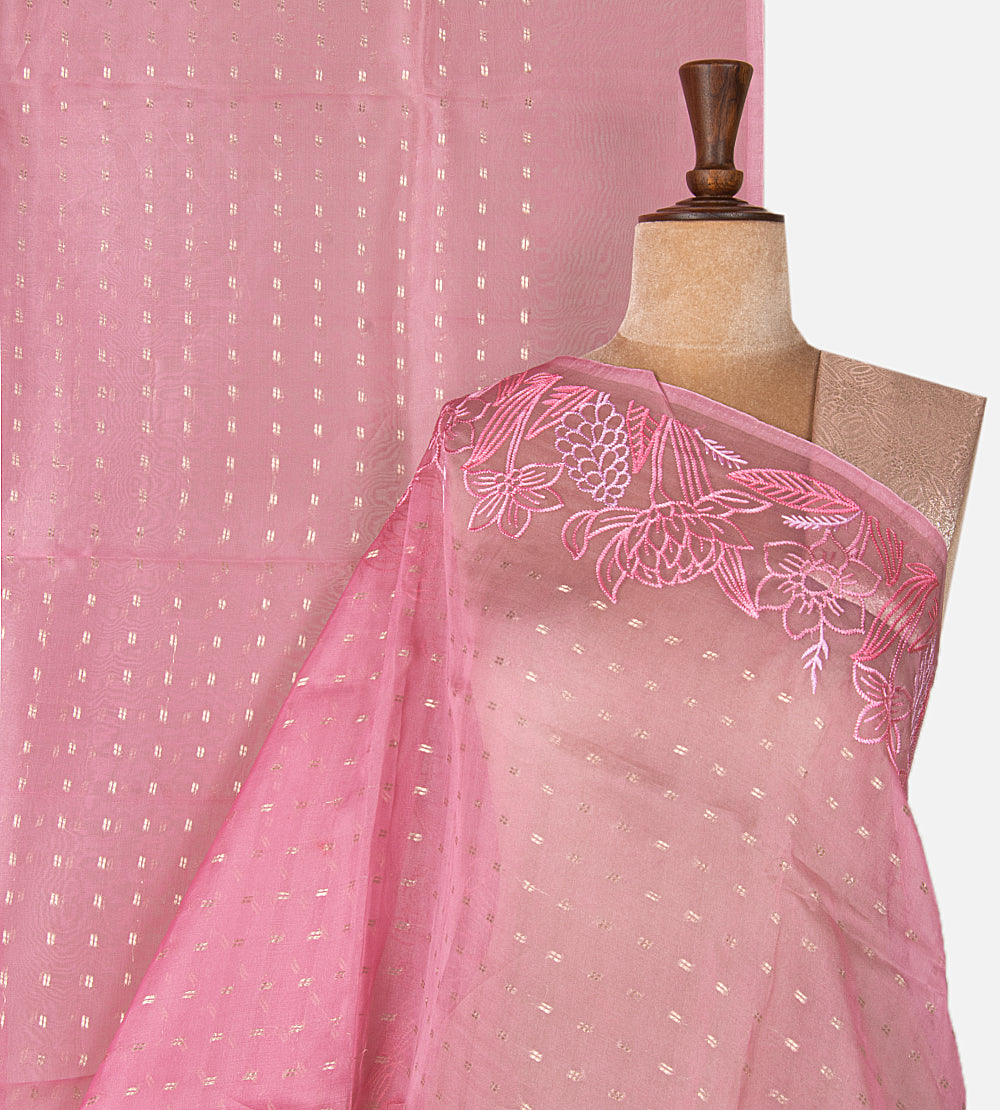 Pink Organza Saree