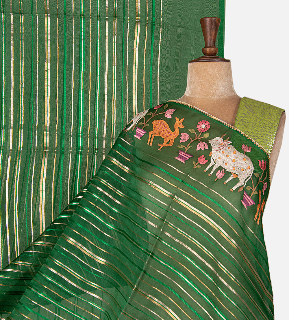 Green Organza Saree