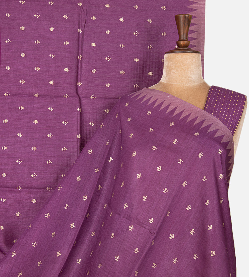 Purple Moonga Tussar Saree