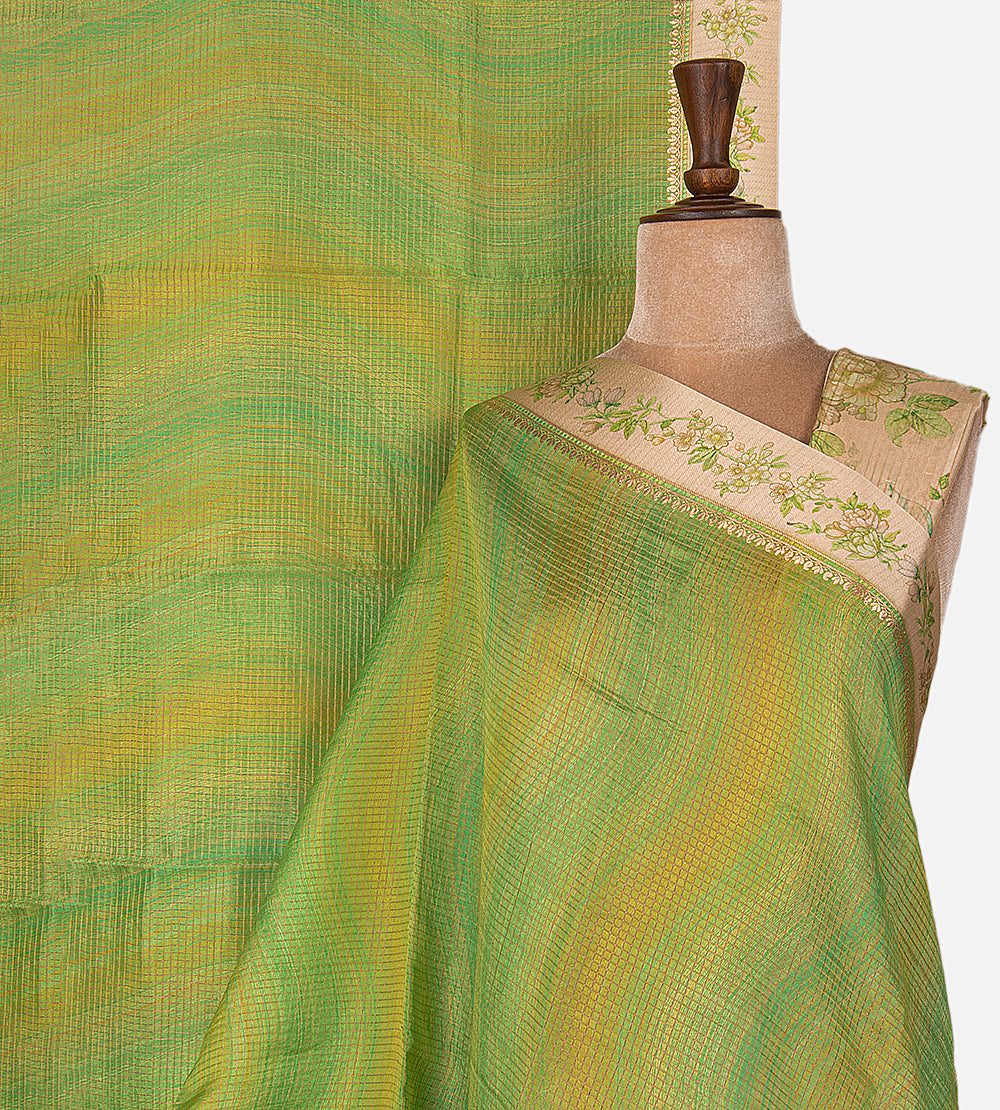 Green Tussar Kota Saree