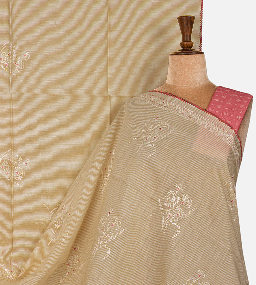 Beige Moonga Tussar Saree