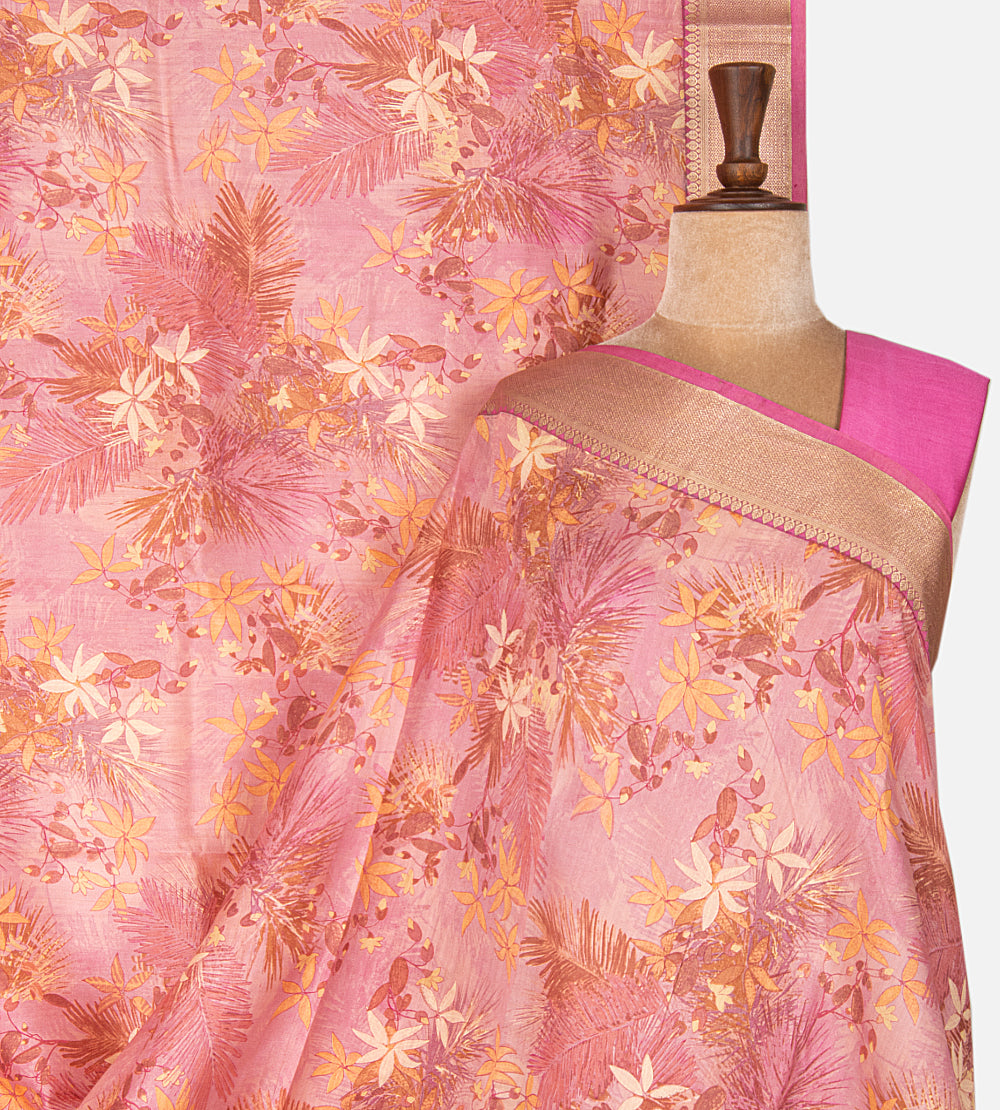 Light Pink Chaniya Silk Saree